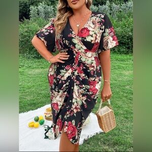 Shein Women’s boho Frenchy floral button bottom dress